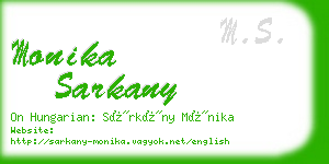 monika sarkany business card